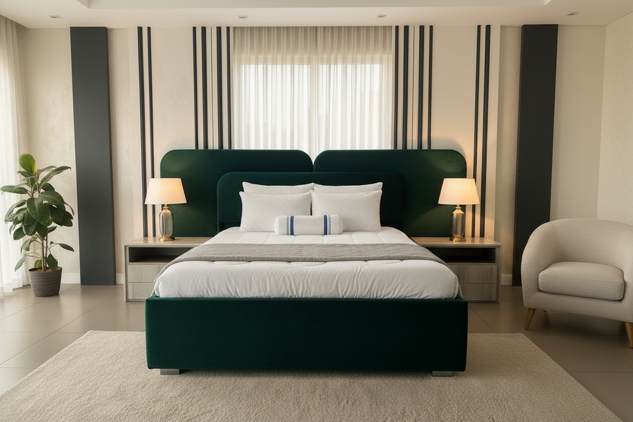 Lydia Bed - Emerald Green