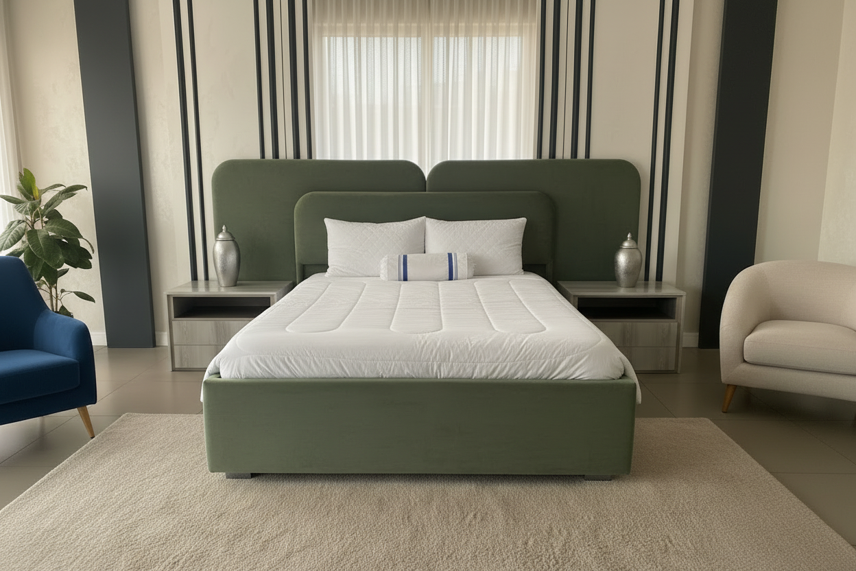 Lydia Bed Sage Green - Straight View