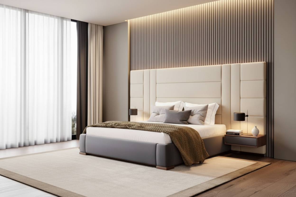 Mercury Headboard - Cream Beige Lifestyle
