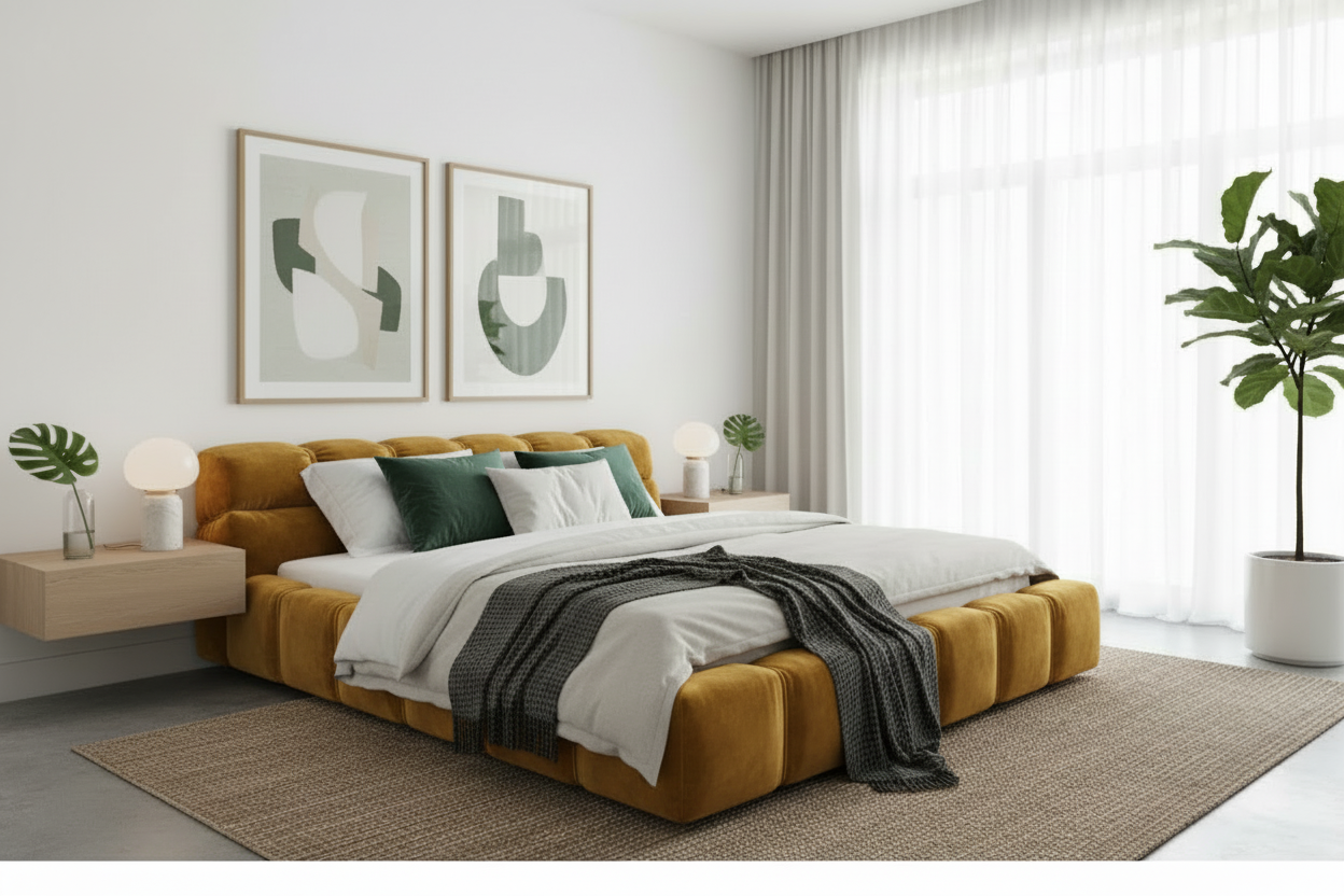 Mustard Yellow Bed