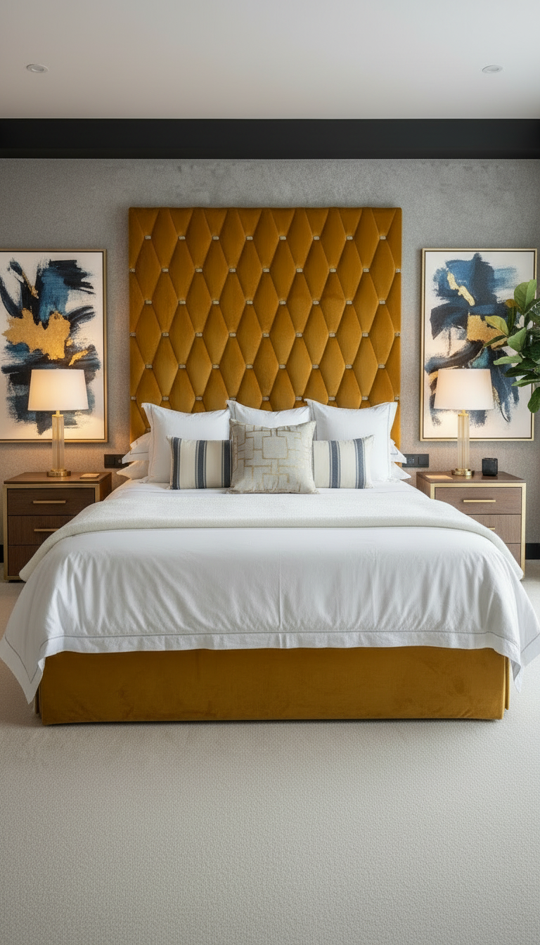 Mustard yellow bedroom