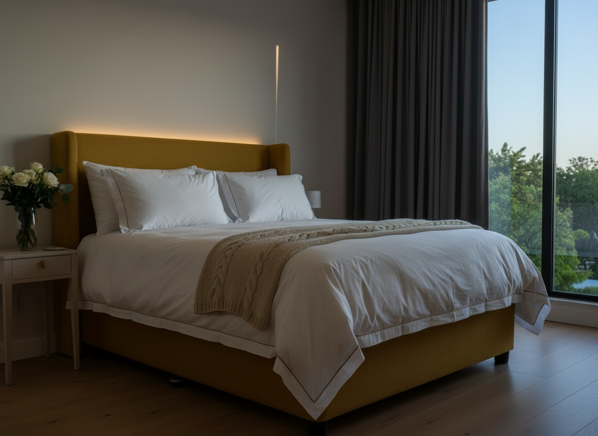 Mustard Yellow Wingback Headboard