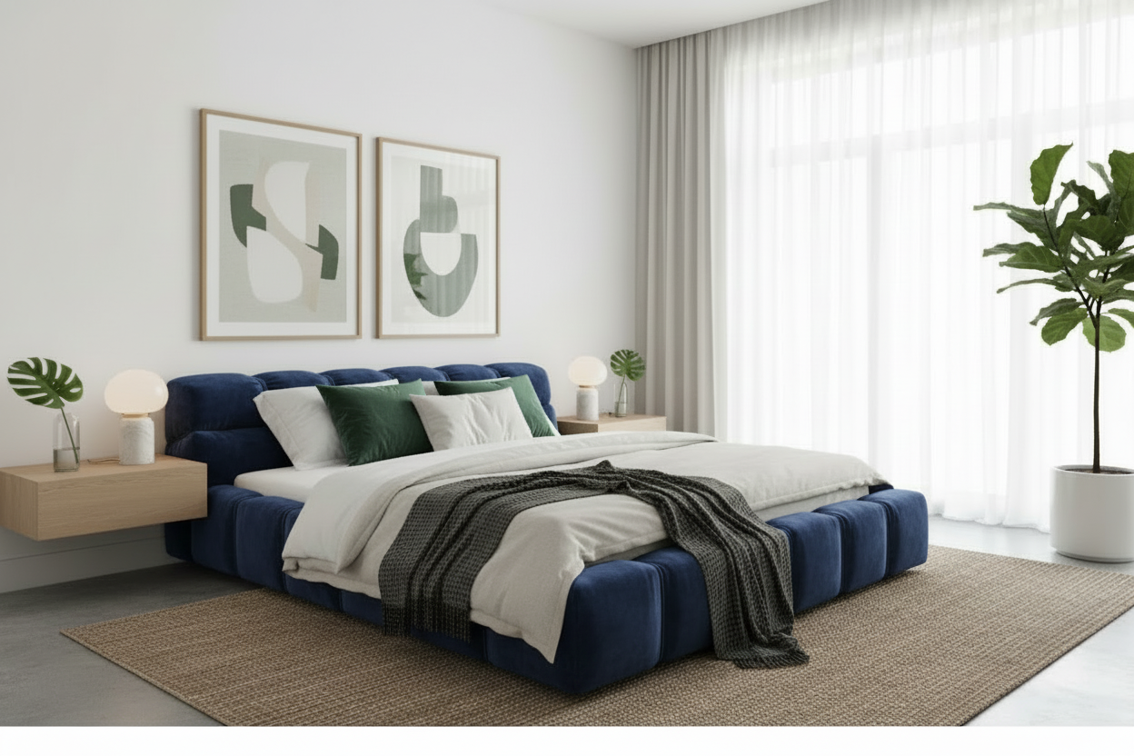 Navy Blue Bed
