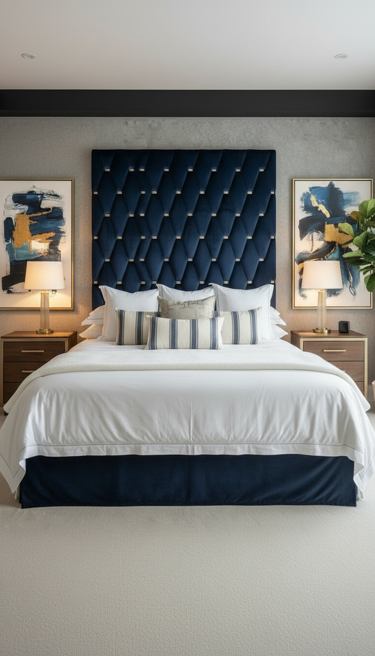 Navy blue bedroom