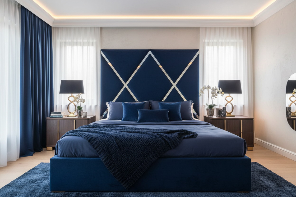 Navy blue Cresta bedroom suite