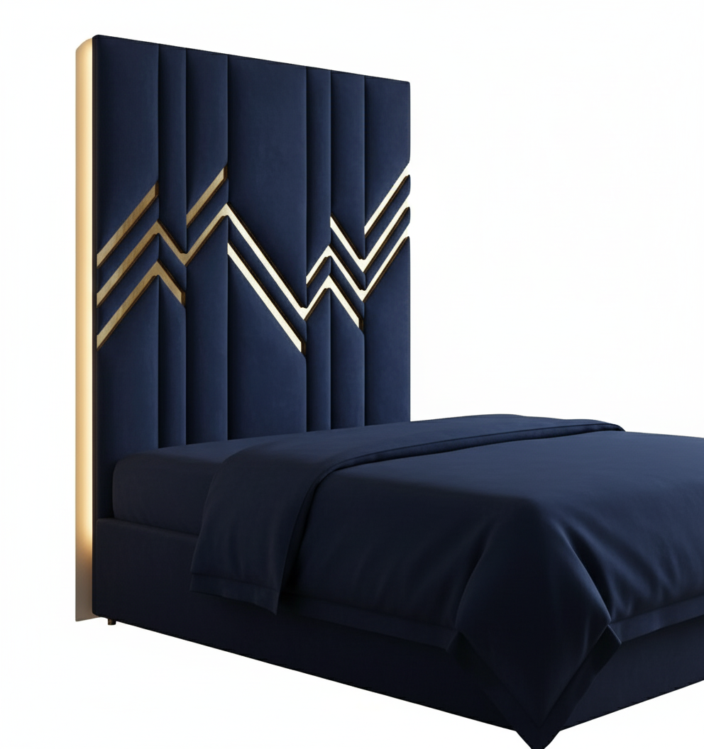 Navy Blue Headboard Front View