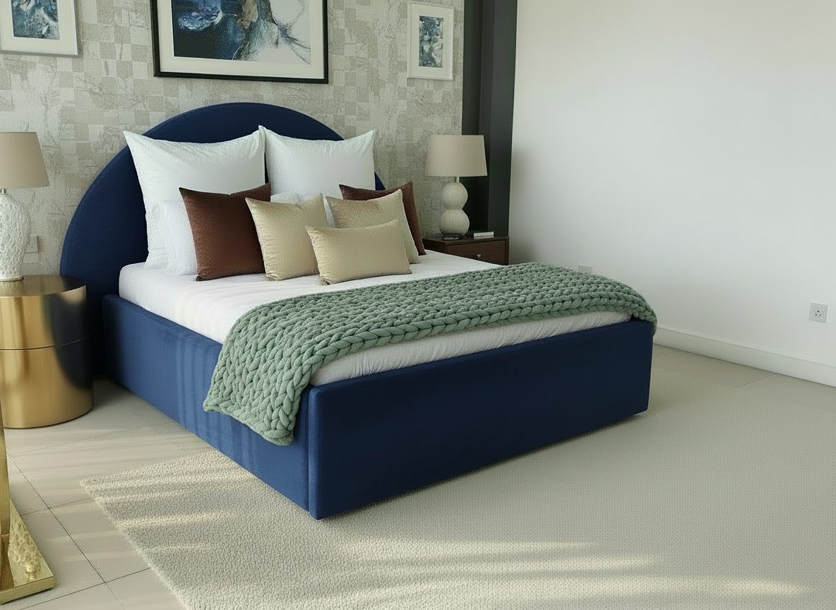 Navy Blue Moon Bed