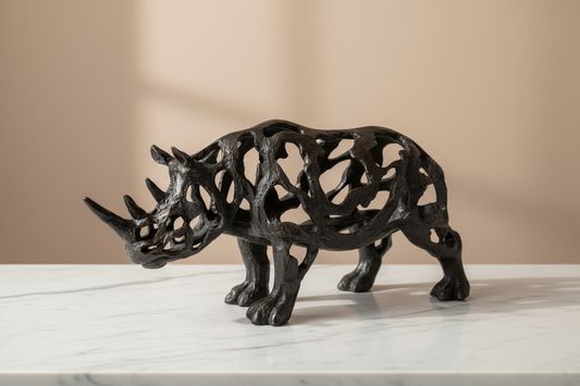 Open-Frame Rhino Sculpture — Studio Lifestyle
