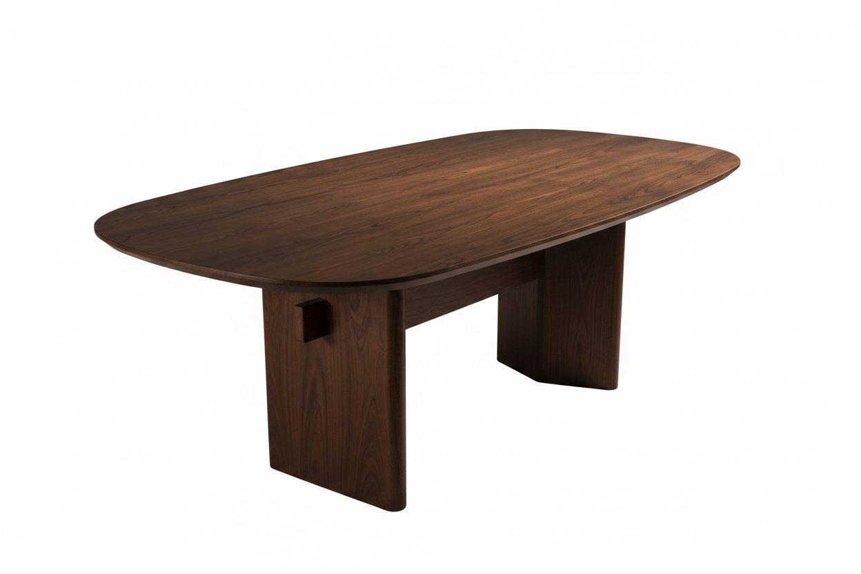 Oval Dining Table Angle Shot