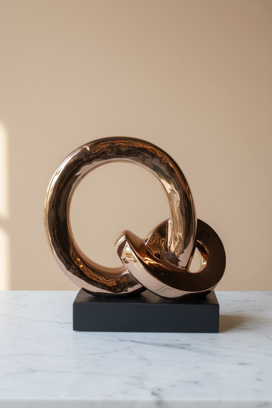 Rose Gold Rings Sculpture — Studio Lifestyle