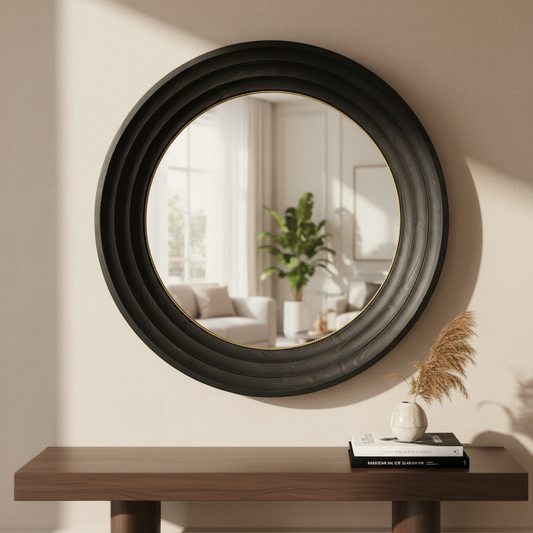 Round Black Mirror Lifestyle Large