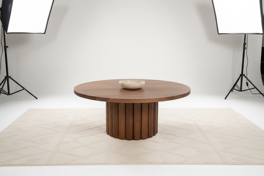 Round Pedestal Coffee Table Photoshoot