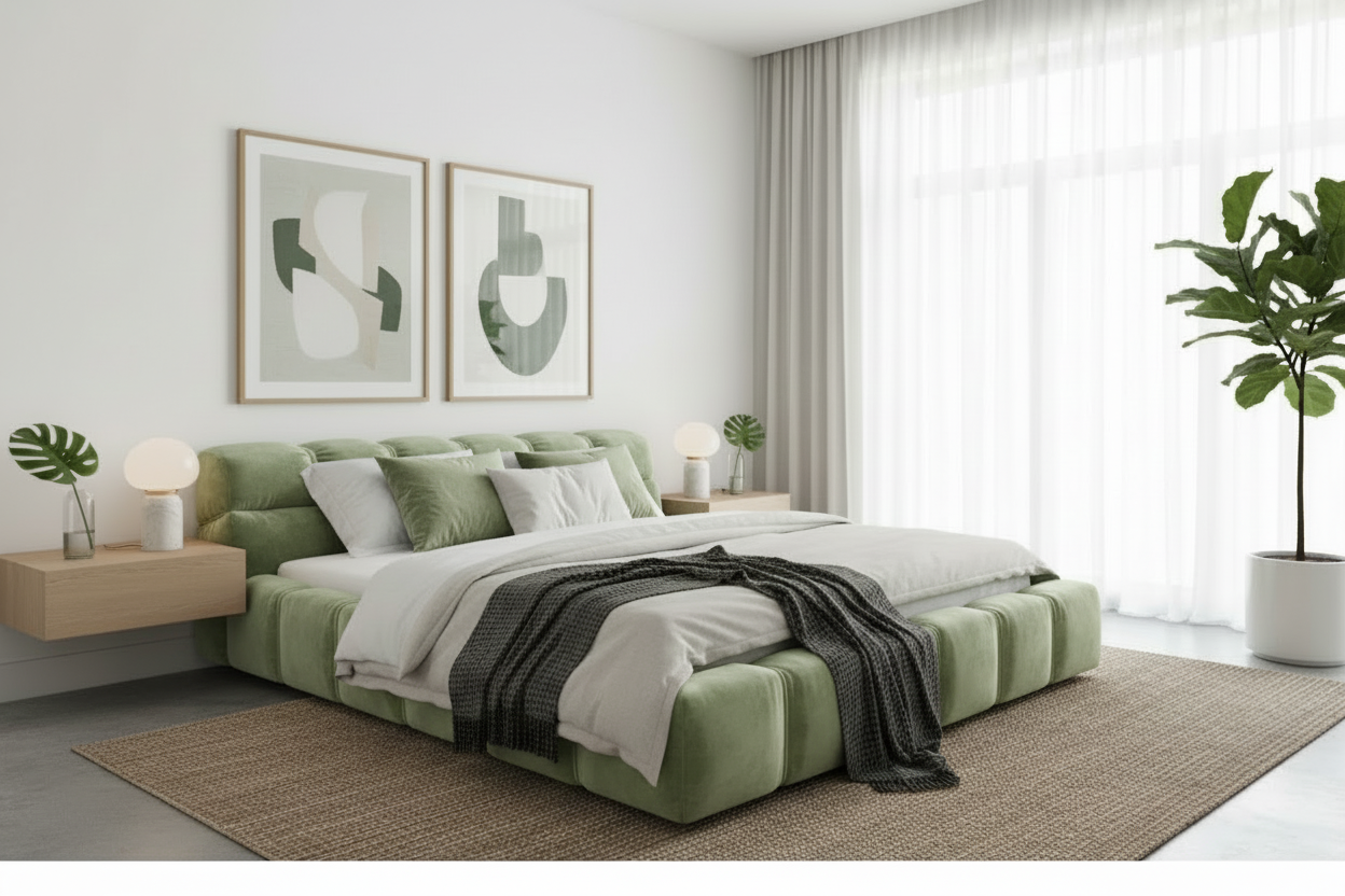 Sage Green Bed