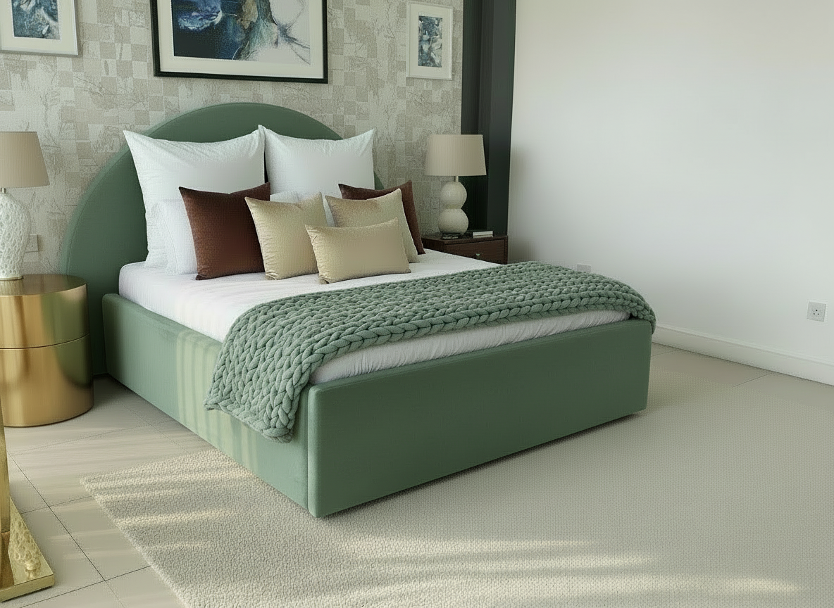 Sage Green Moon Bed