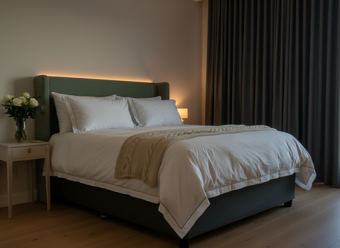 Sage Green Wingback Headboard
