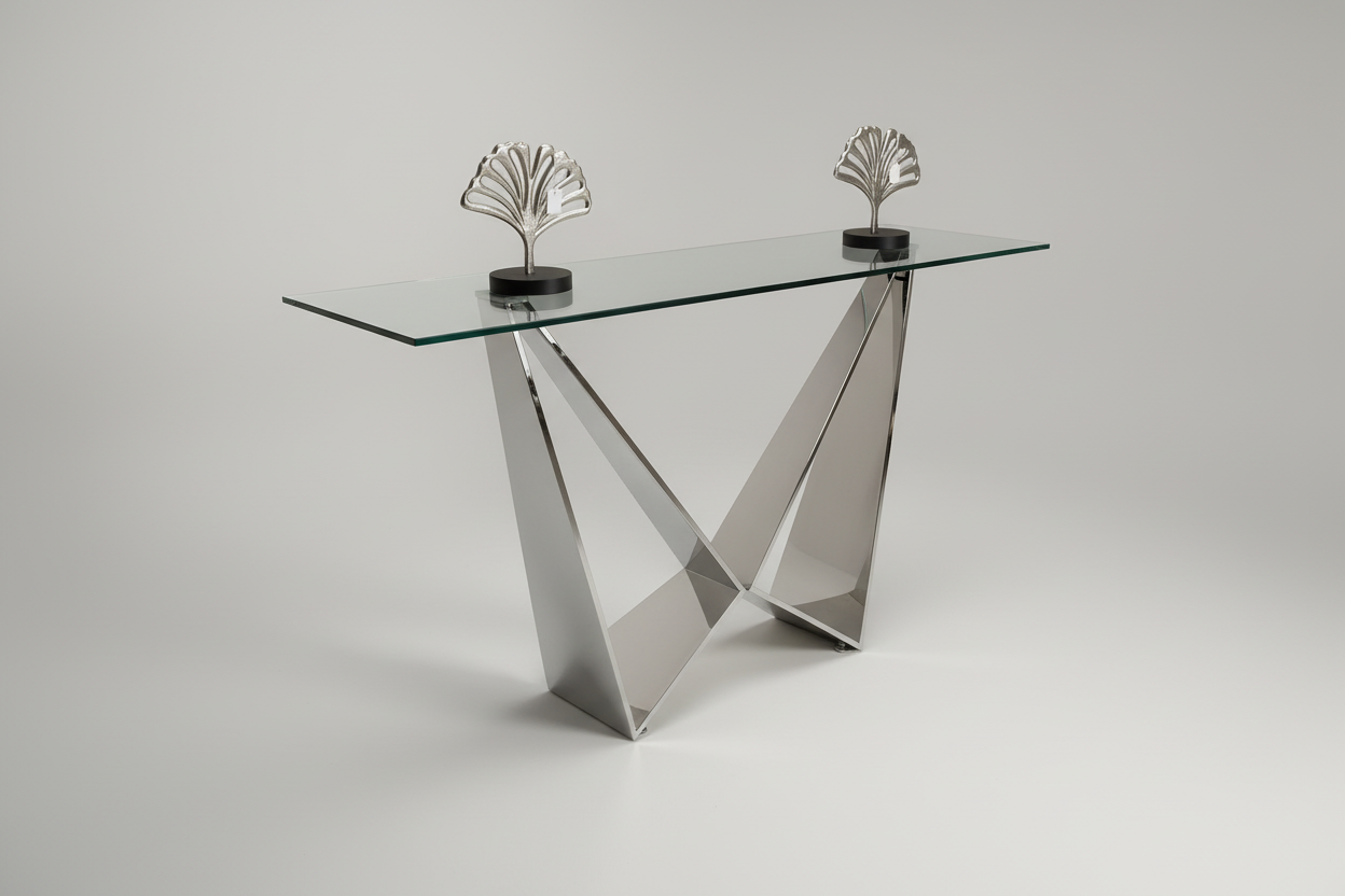 Side Angle - Chrome Console Table