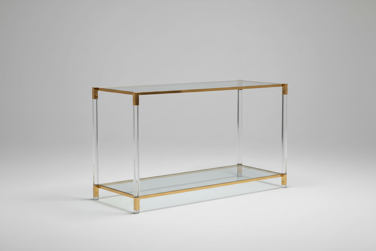 Side Angle - Glass Console Table
