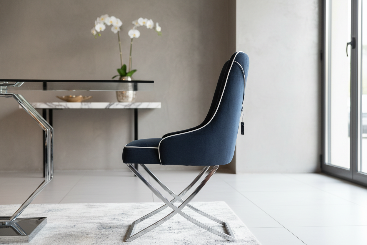 Side angle of dining chair