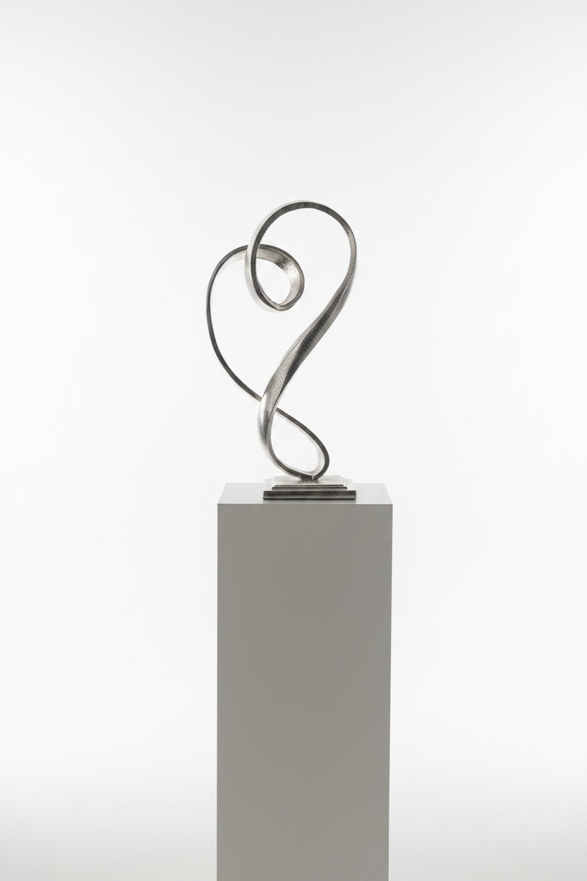 Silver Abstract Sculpture Studio Shot