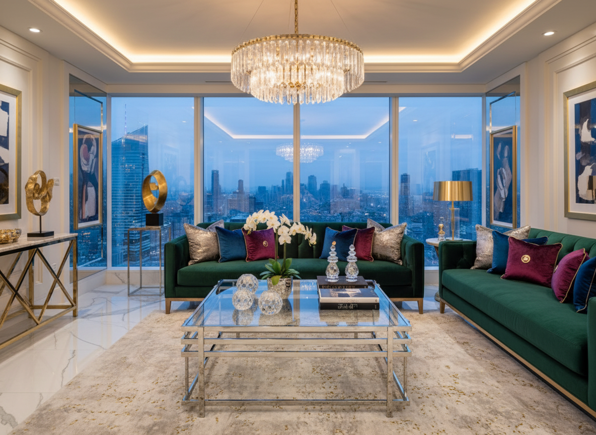 Silver Frame Coffee Table Luxury Lifestyle Image - Correct Height