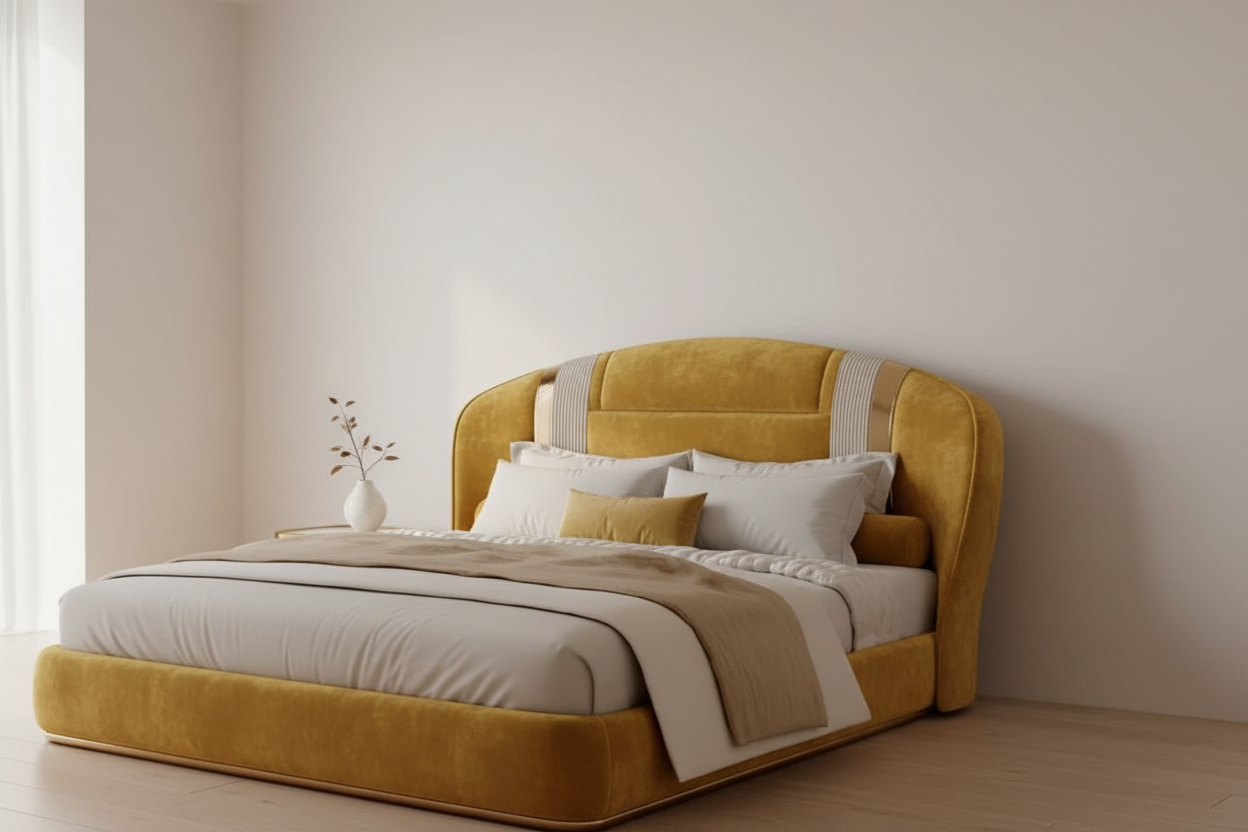 Silvia Bed - Mustard Yellow