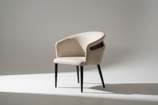 Studio lifestyle image of cream accent chair