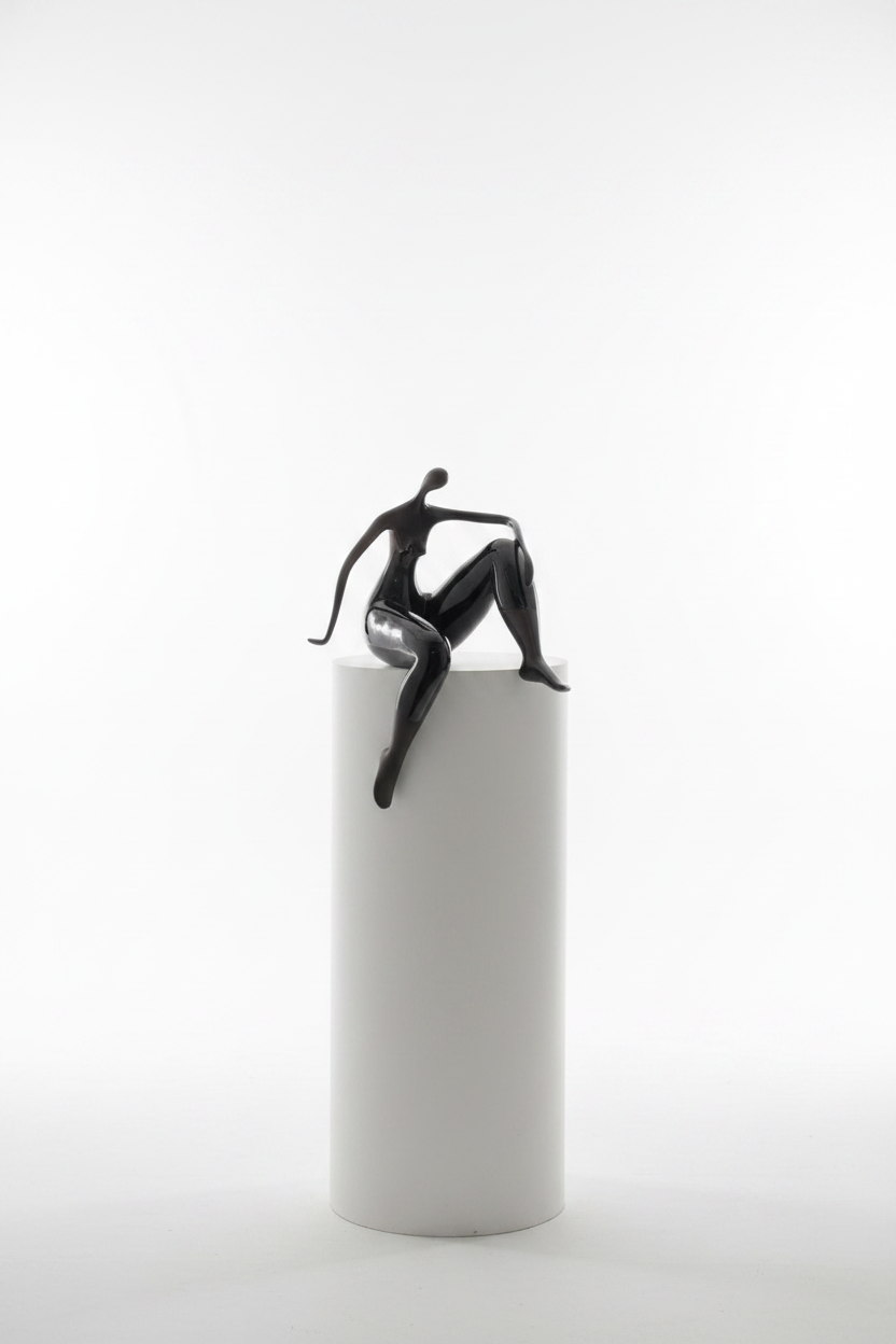 Studio Setting – Black Figure Sculpture