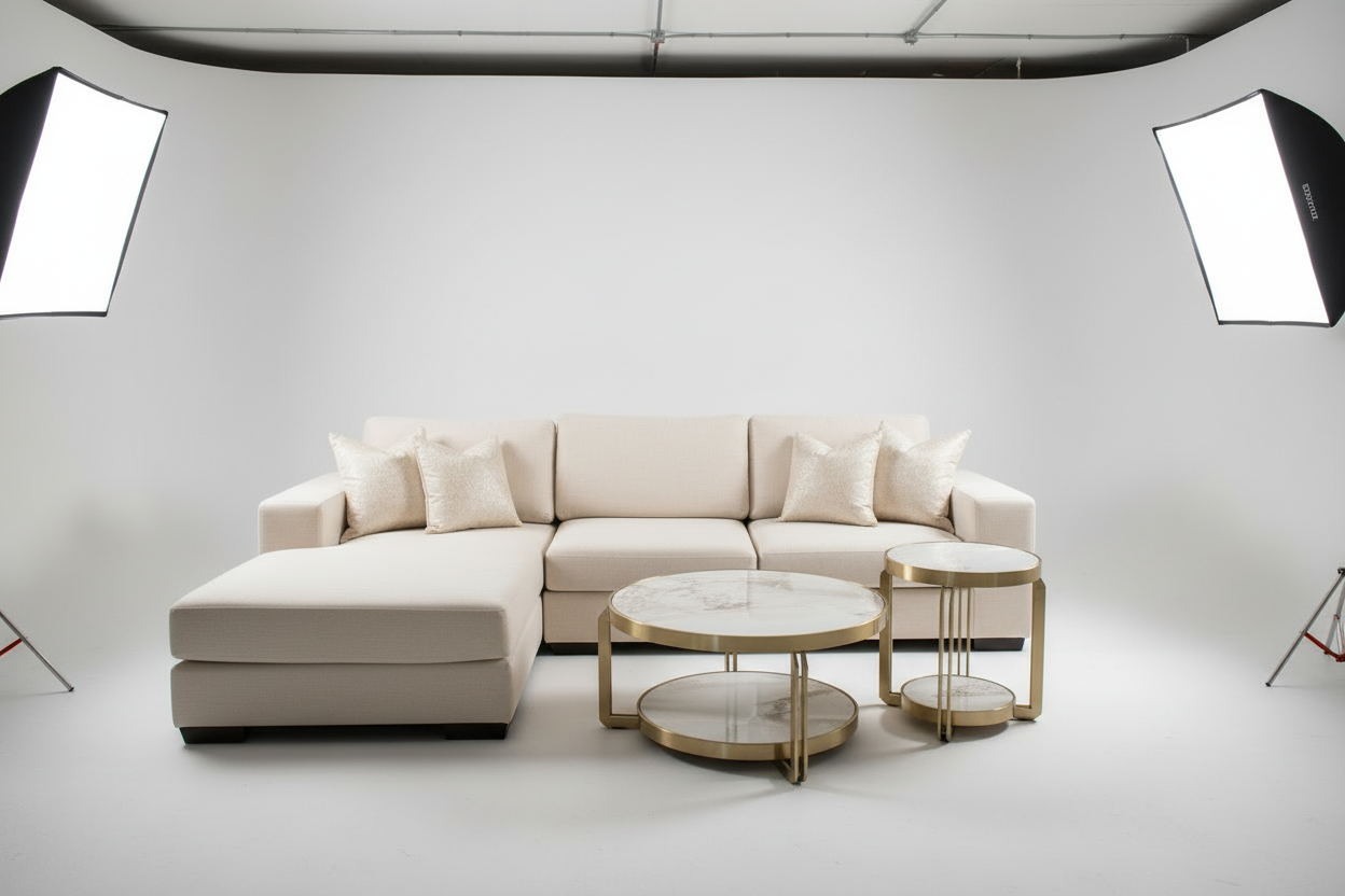 Studio Setting – Sectional & Coffee Tables