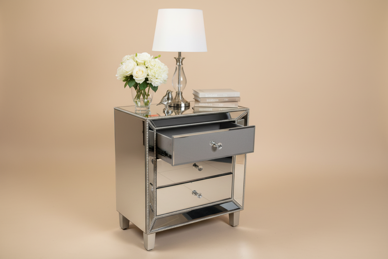 Styled studio shot with clean open drawer