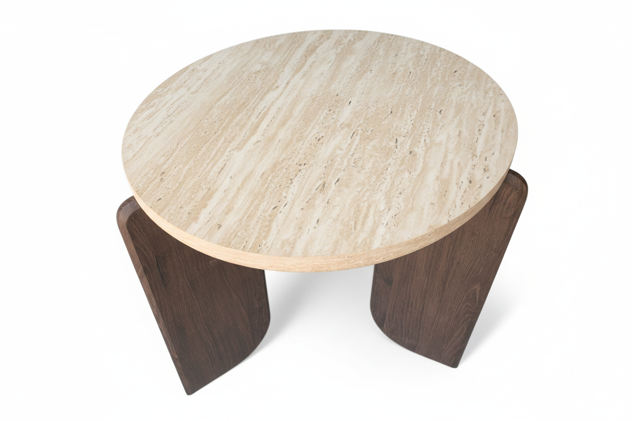 Travertine top surface detail shot