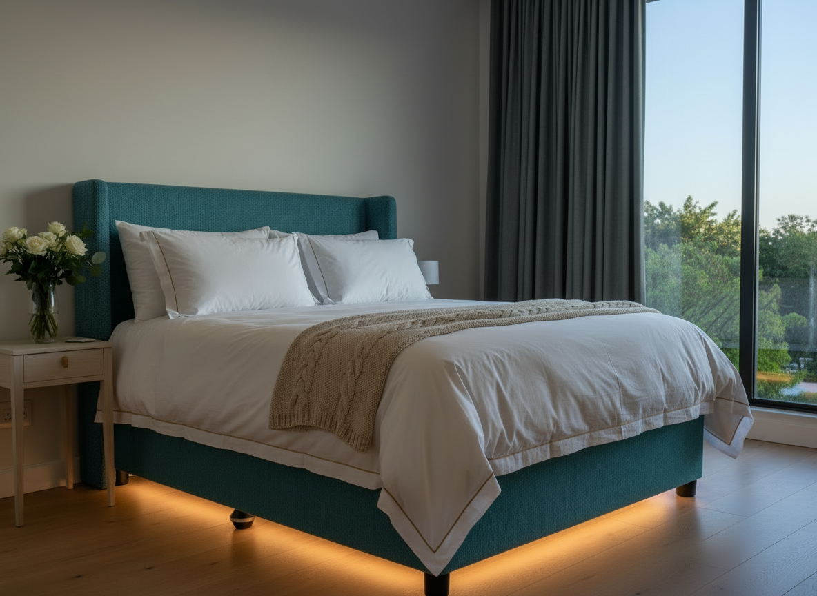 Turquoise Wingback Headboard