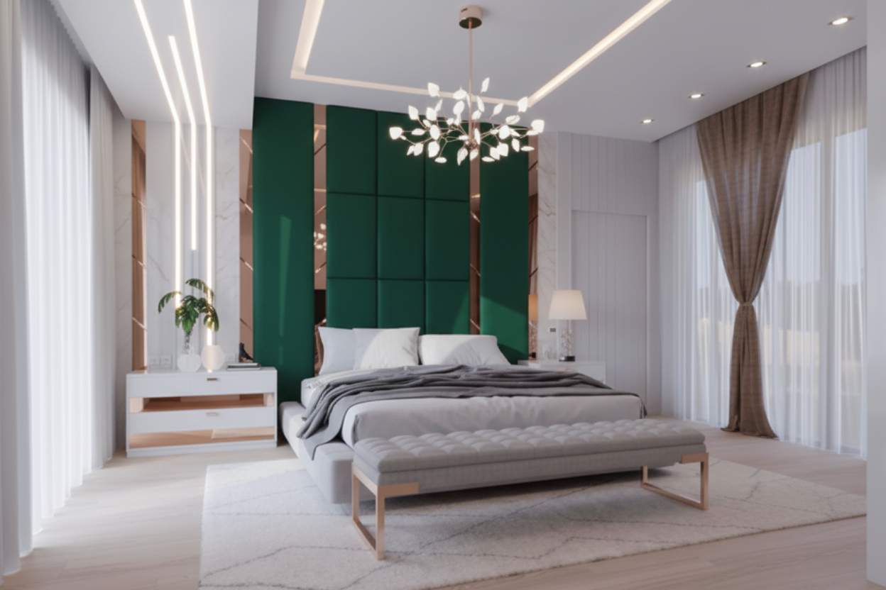 Valentine Headboard - Emerald Green