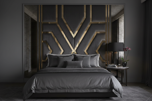 Valentino Headboard Charcoal Monochromatic Lifestyle