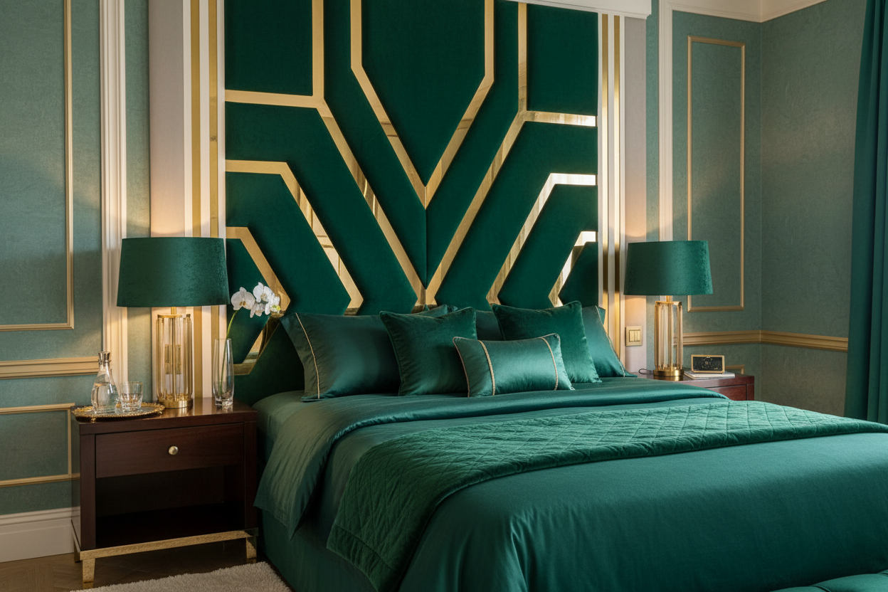 Valentino Headboard Emerald Green