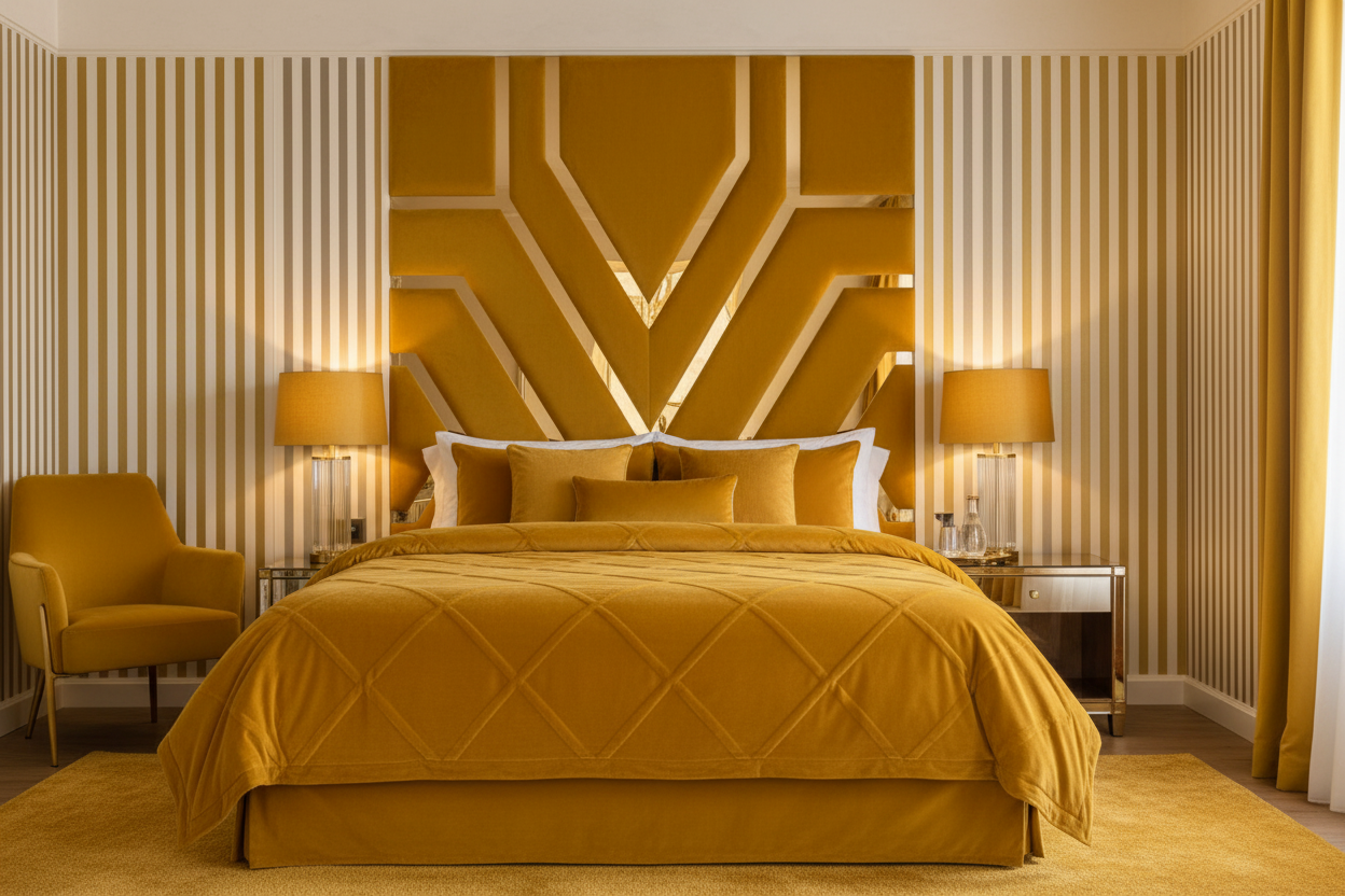 Valentino Headboard Mustard Yellow