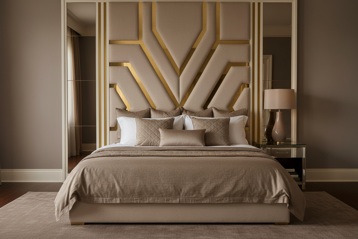 Valentino Headboard Taupe Brown