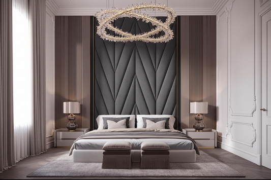 Velar Headboard - Charcoal Grey Front View