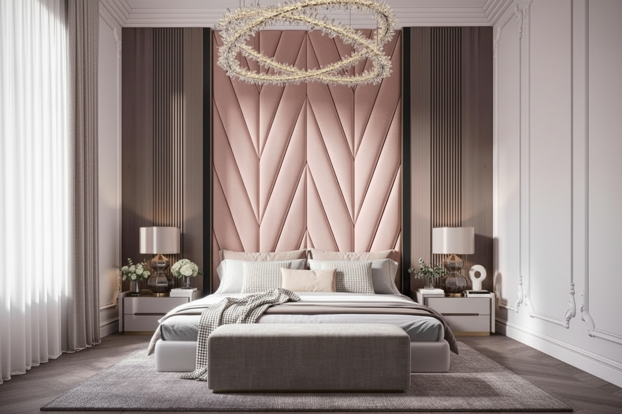 Velar Headboard in Blush Pink