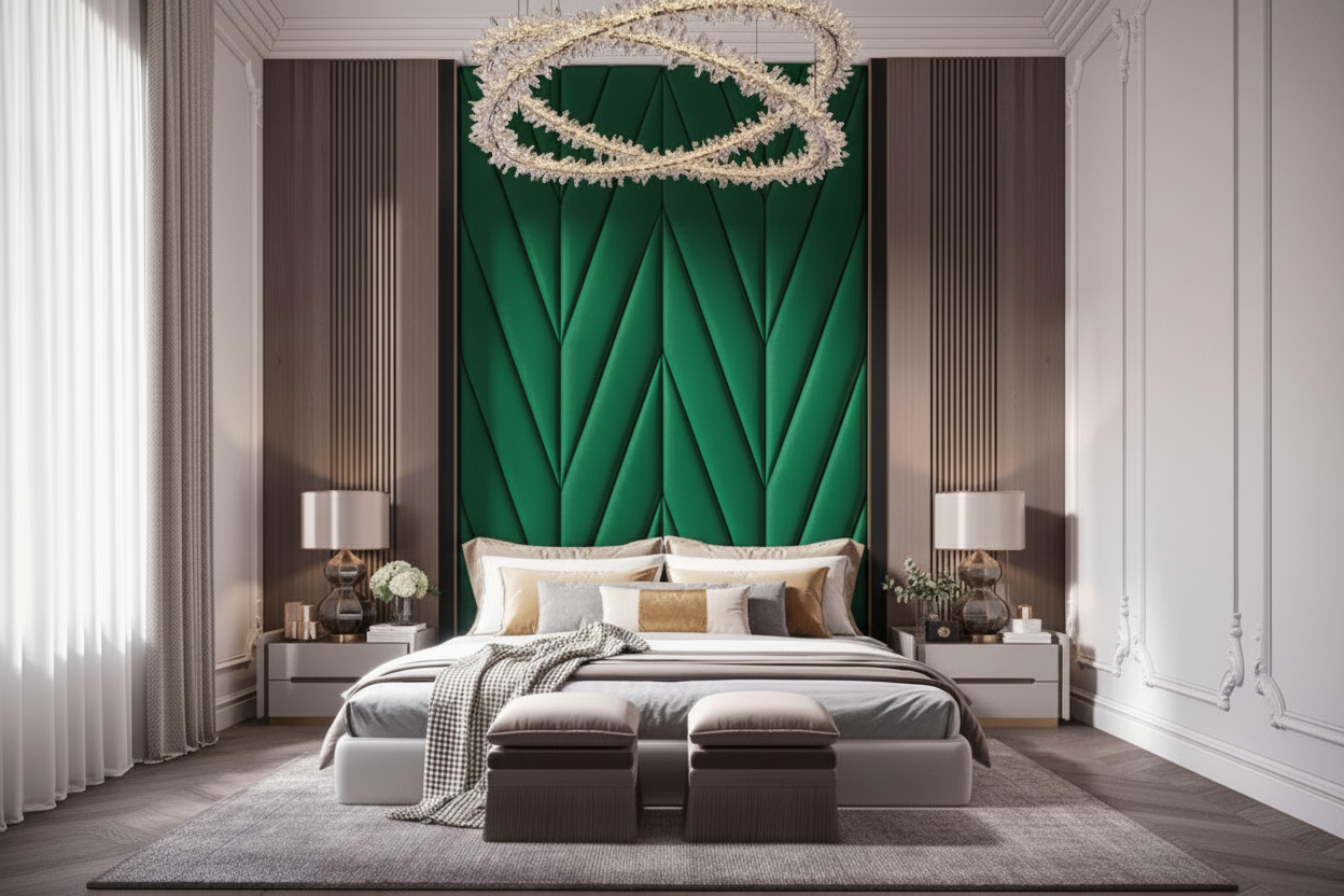 Velar Headboard in Emerald Green