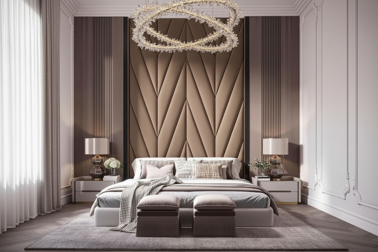 Velar Headboard in Taupe Brown