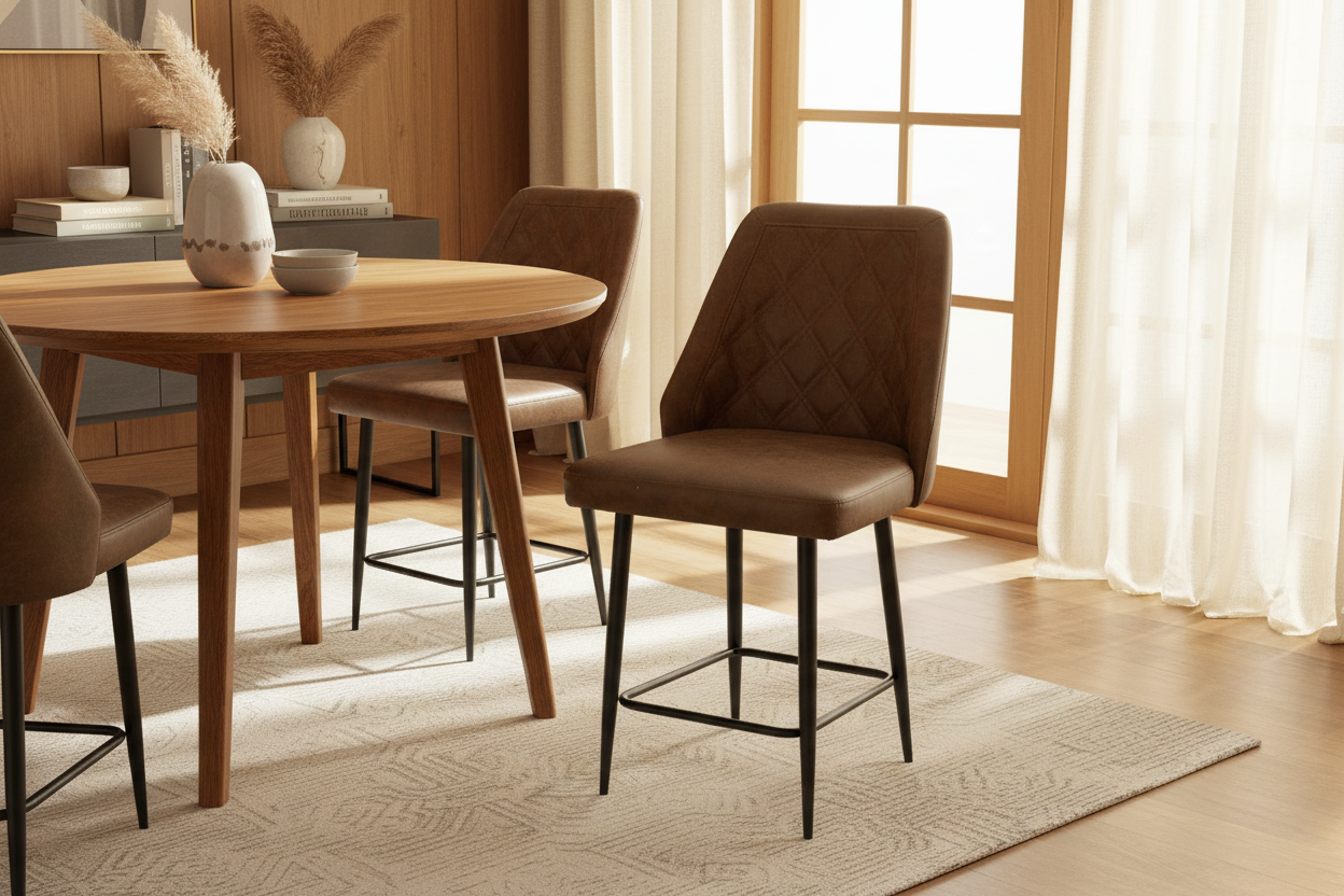 Vibrant lifestyle scene with leather chair