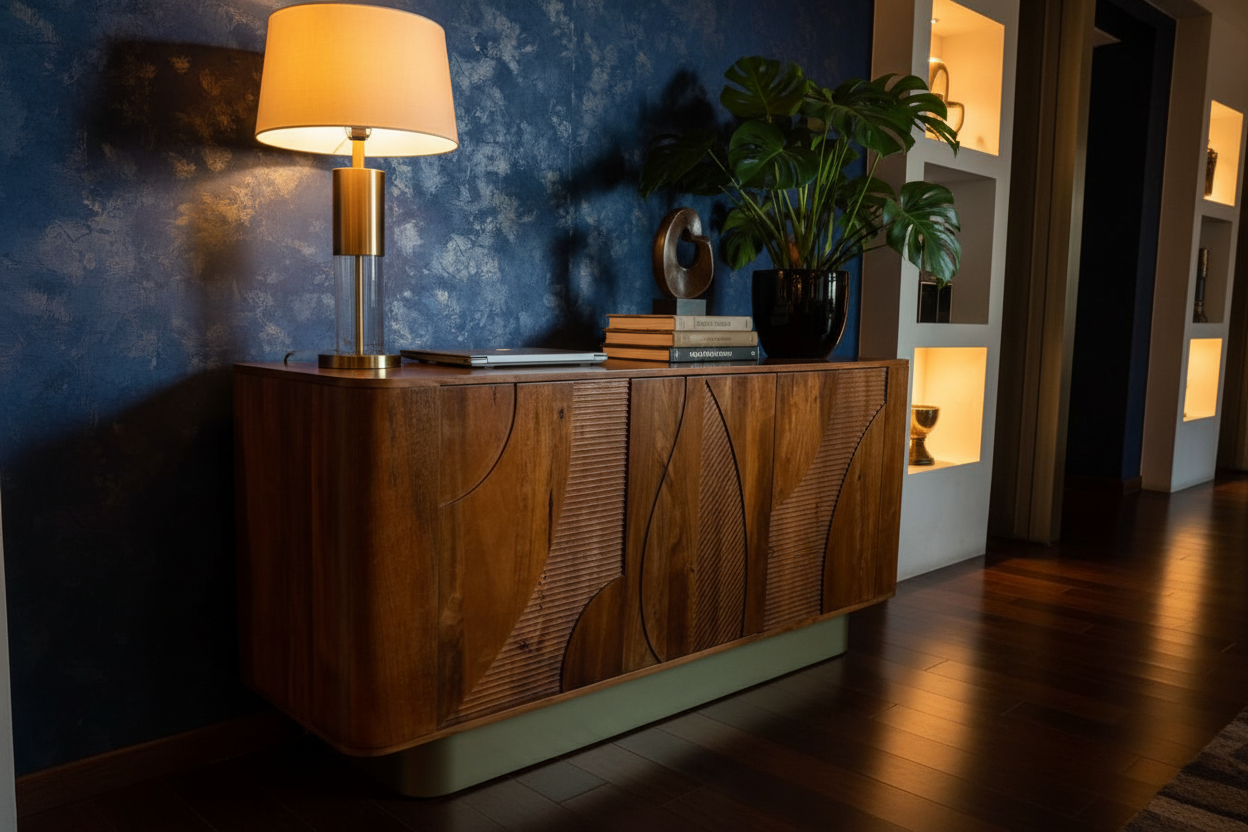 Vibrant Wooden Console Lifestyle