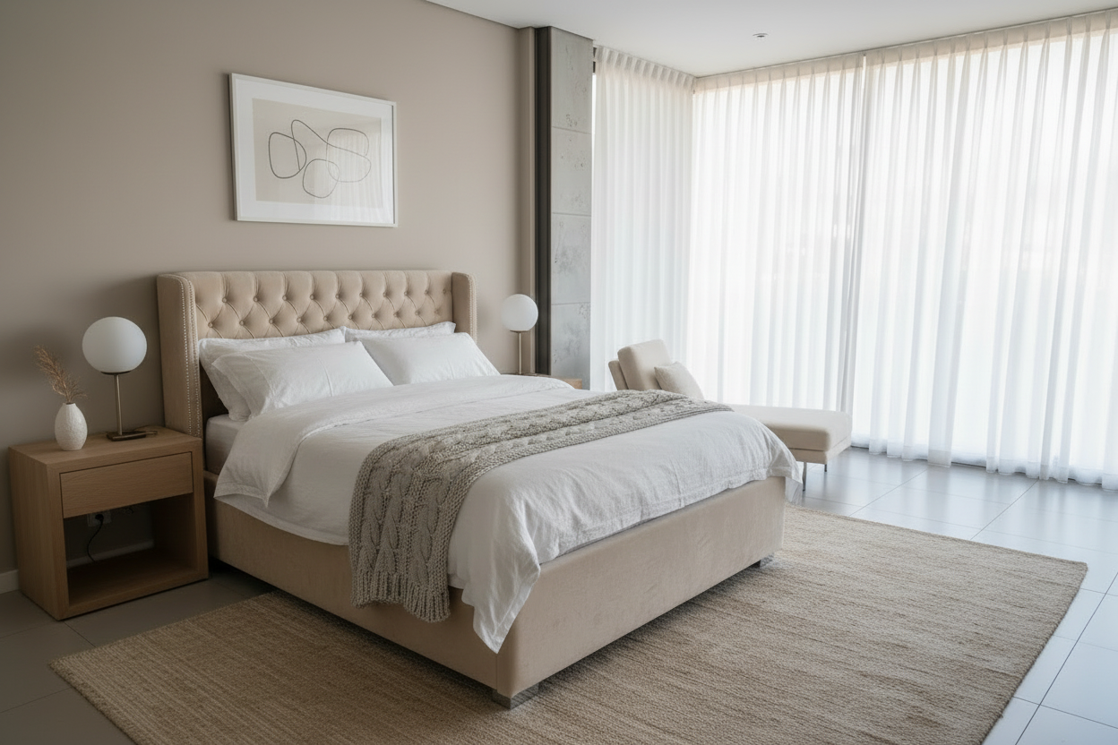 Victorian Bed - Cream Beige