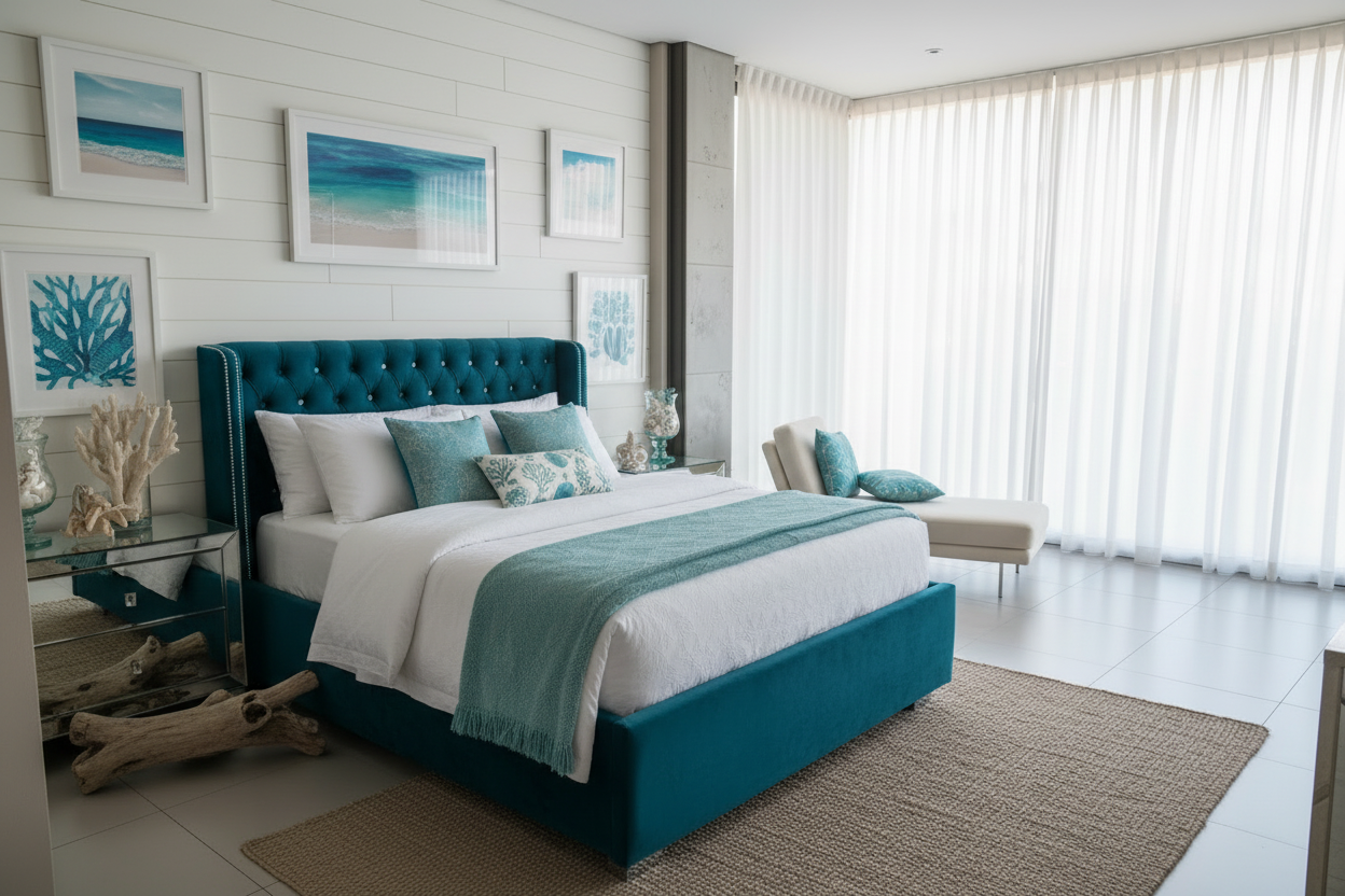 Victorian Bed - Turquoise