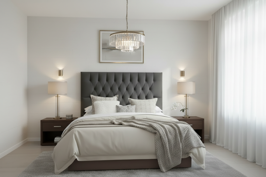 Victorian Headboard - Charcoal Grey Front View