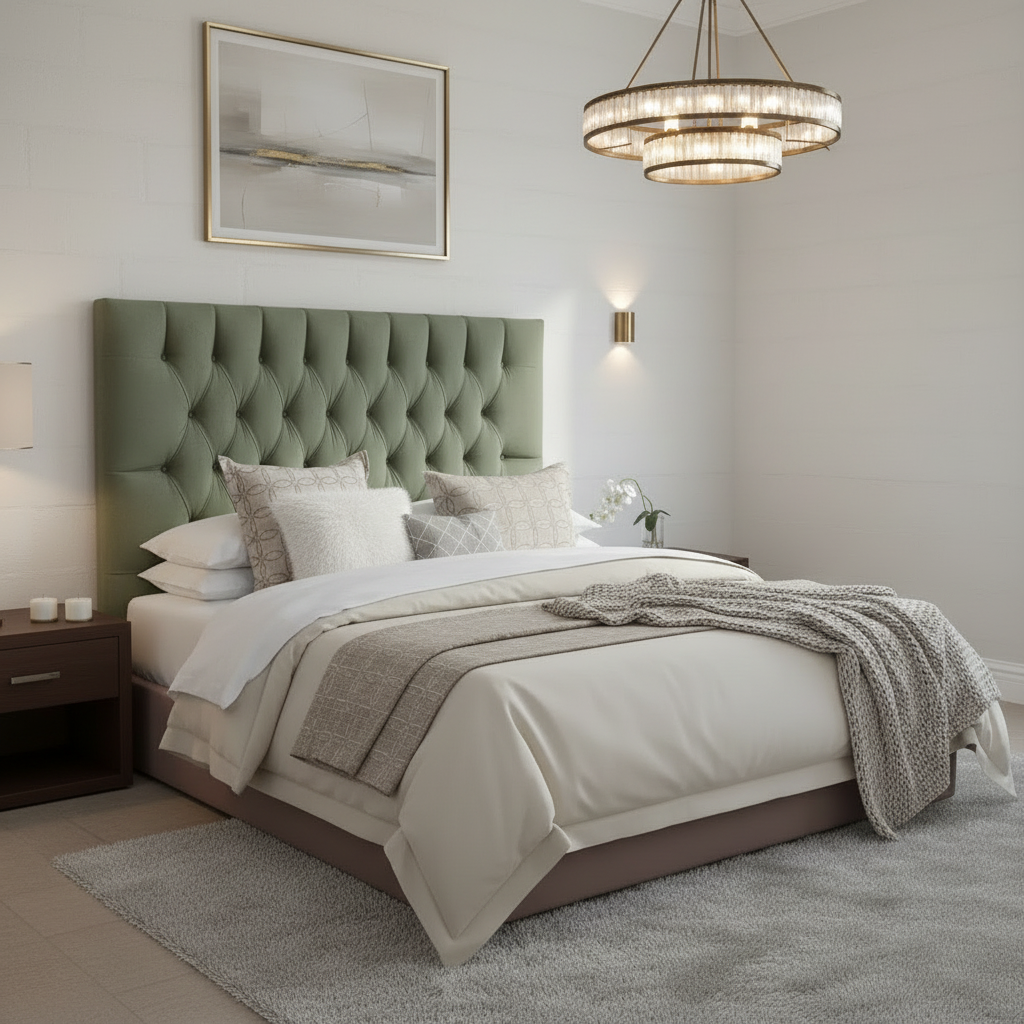 Victorian Headboard - Sage Green