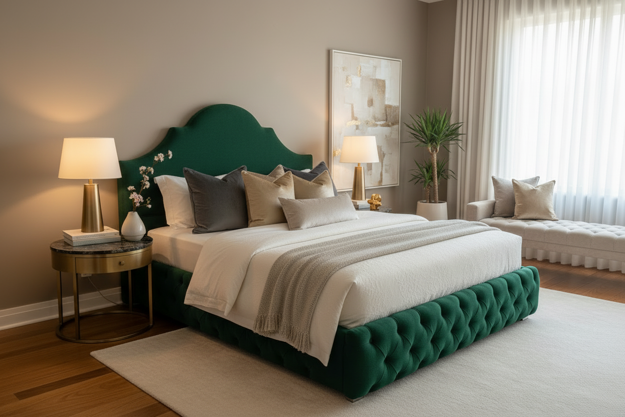 Whimsy Bed - Emerald Green