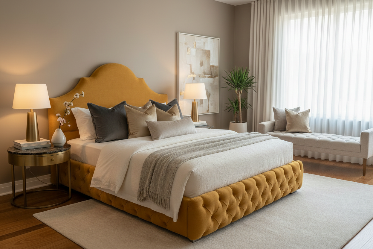 Whimsy Bed - Mustard Yellow