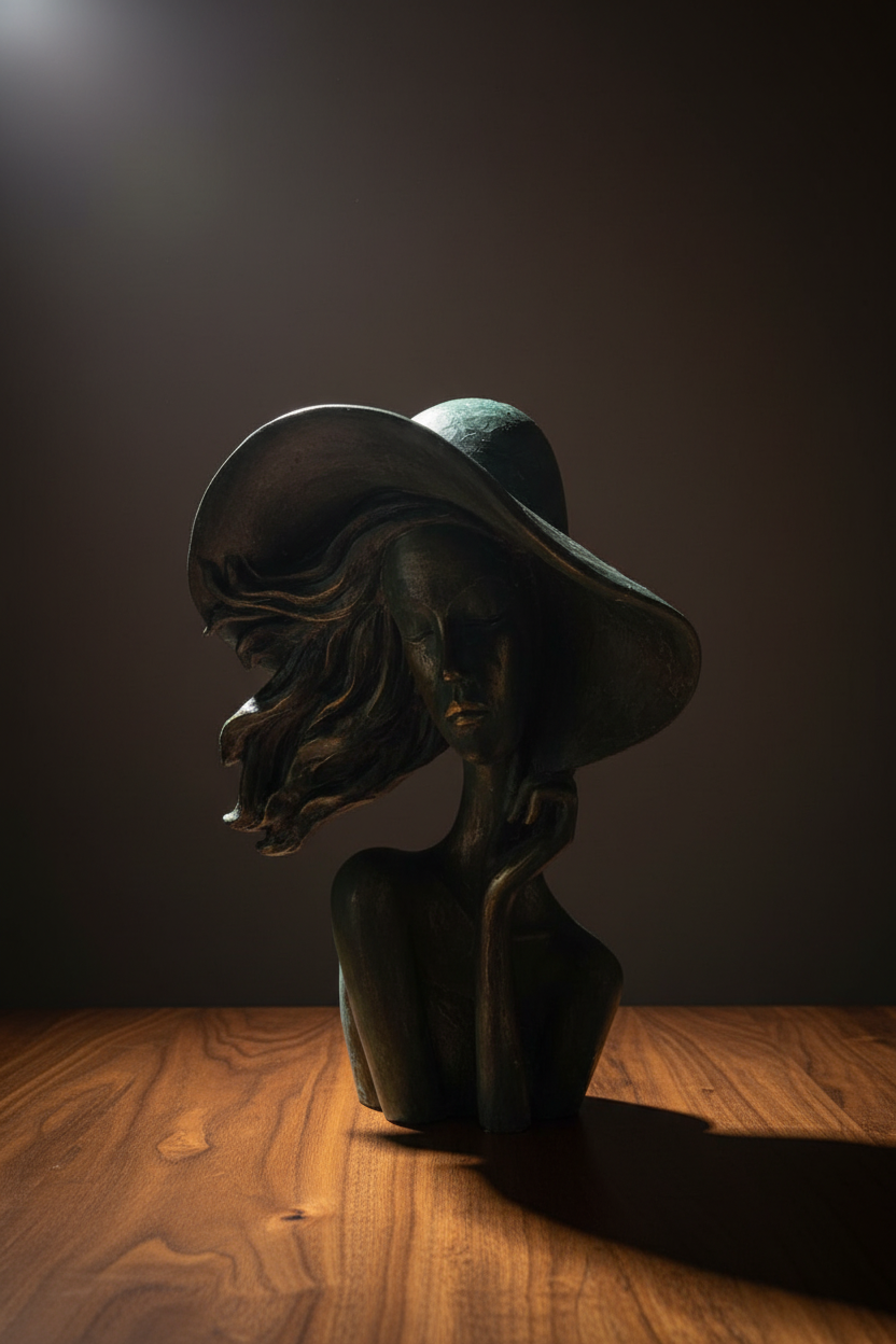 Woman in Hat Sculpture Dramatic Studio