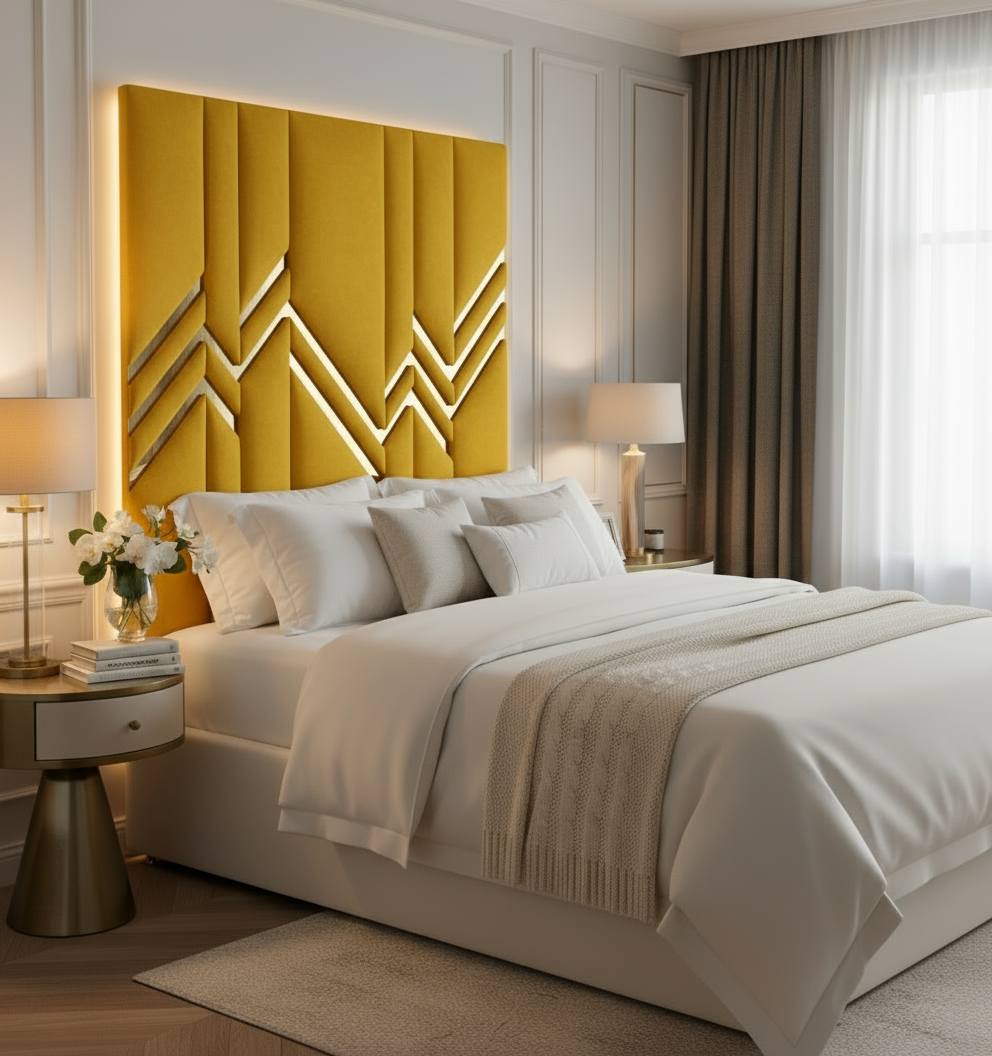 Yellow Headboard Lifestyle Far Left View